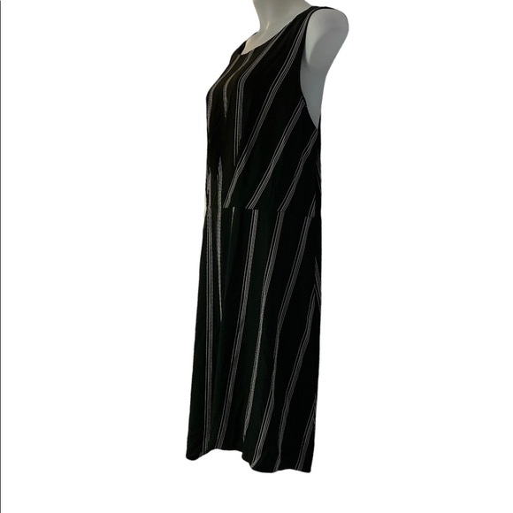 ❤️Rachel Roy Pinstripe Sleeveless Below Knee Fall Summer Office Night Out Dress - Picture 5 of 13